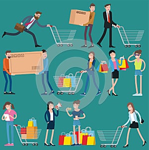 shopping people icons