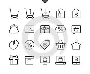 Shopping Pixel Perfect Well-crafted Vector Thin Line Icons