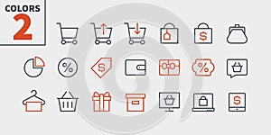 Shopping Pixel Perfect Well-crafted Vector Thin Line Icons 48x48 Ready for 24x24 Grid for Web Graphics and Apps with