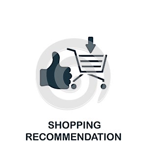 Shopping Recomendation icon. Monochrome simple line Data Science icon for templates, web design and infographics