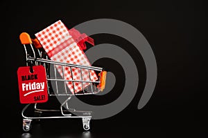 Shopping sale concept with red ticket Black Friday Sale tag