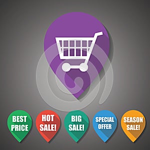 Shopping & Sale Flat Design Tag