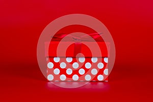 Shopping sales discount getaway concept. Closeup photo of cute tiny nice beautiful present box isolated over vibrant background