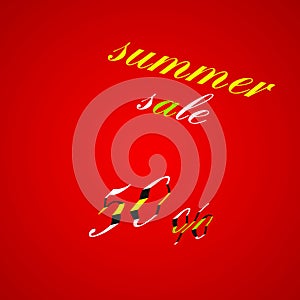 Shopping sales offer banner 50% off illustration. Copy space text, object for advertising ideas, flyer and poster marketing banner