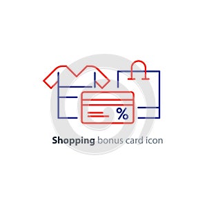 Shopping special offer, bonus card loyalty program concept photo