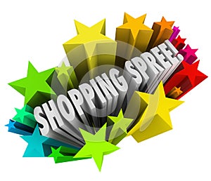 Shopping Spree Words Stars Winner Sweepstakes Prize