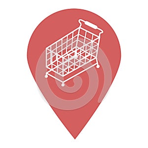 Shopping store location map pin pointer icon. Element of map point for mobile concept and web apps. Icon for website design and ap