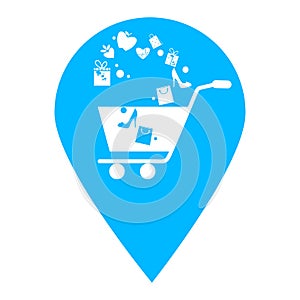Shopping store location map pin pointer icon. Element of map point for mobile concept and web apps. Icon for website design and ap