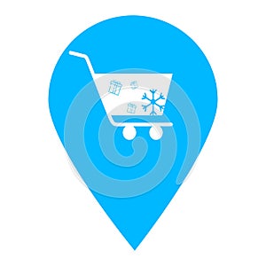 Shopping store location map pin pointer icon. Element of map point for mobile concept and web apps. Icon for website design and ap