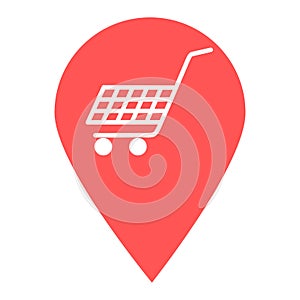 Shopping store location map pin pointer icon. Element of map point for mobile concept and web apps. Icon for website design and ap