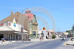 Shopping street people German heritage, Luderitz, Namibia