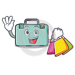 Shopping suitcase character cartoon style