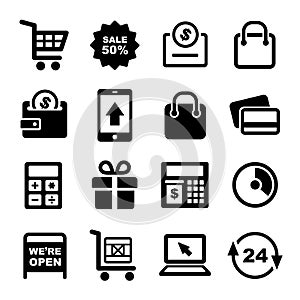 Shopping and Supermarket Services Icons Set