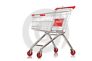 Shopping supermarket trolley isolated