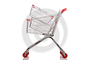 Shopping supermarket trolley isolated