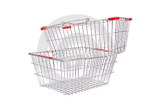 Shopping supermarket trolley isolated