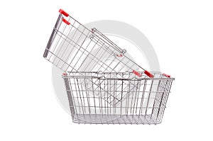 Shopping supermarket trolley isolated