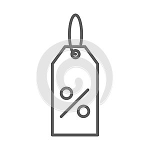 Shopping tag price commerce in thin line style