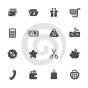 Shopping theme icon set photo