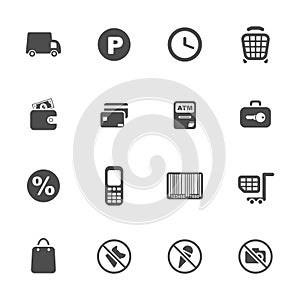 Shopping theme icon set