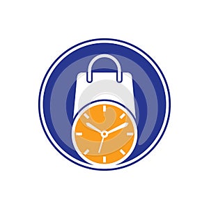 Shopping time vector logo design