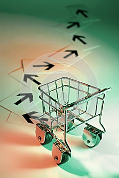 Shopping Trolley with Arrows