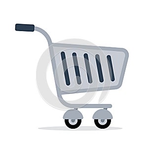 Shopping trolley cart vector color flat icon