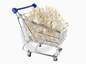 Shopping trolley filled with popcorn
