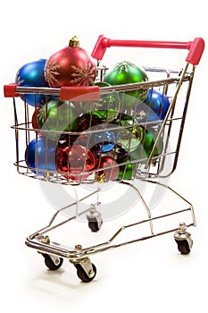 Shopping trolley full of christmas decorations 1