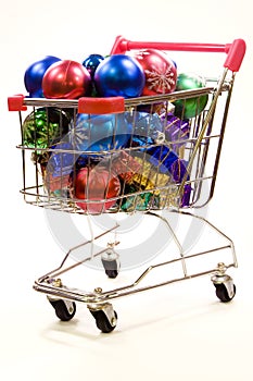 Shopping trolley full of christmas decorations 3