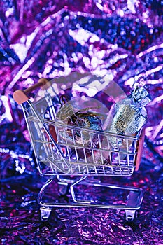 Shopping trolley with gift bags