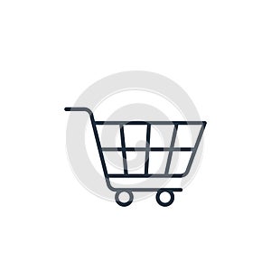 shopping trolley icon vector from e commerce concept. Thin line illustration of shopping trolley editable stroke. shopping trolley