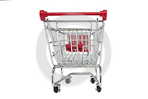 Shopping trolley isolated