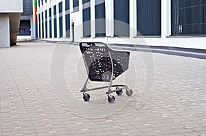 Shopping trolley isolated on white