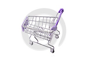 Shopping trolley isolated on white background