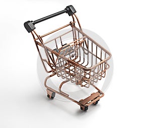 Shopping trolley isolated on white background