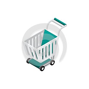 A shopping trolley isometric icon