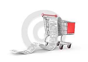 Shopping Trolley With long Receipts