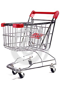 Shopping trolley on white background 2