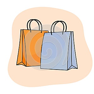 Shopping two paper bags. photo