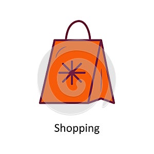 Shopping vector Fill outline Icon Design illustration. Holiday Symbol on White background EPS 10 File