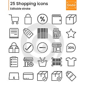 Shopping vector Icons Set concept