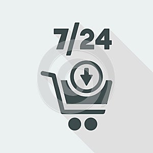 7/24 shopping - Vector web icon