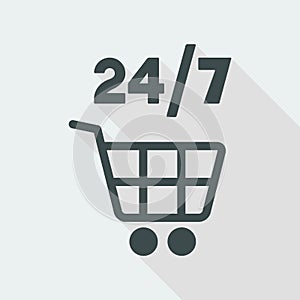 7/24 shopping - Vector web icon