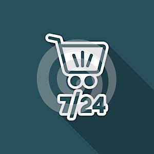 7/24 shopping - Vector web icon