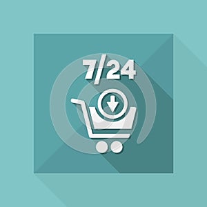 7/24 shopping - Vector web icon