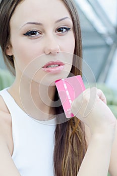 Shopping woman with credit card