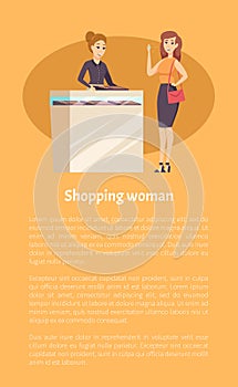 Shopping Woman Female in Jewelry Store Poster