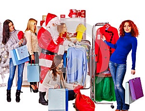 Shopping women at Christmas sales