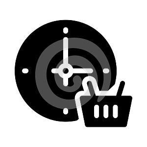 Shoppingtime vector glyph flat icon